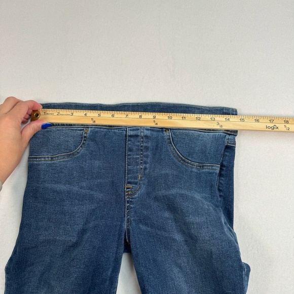 Spanx Pull On Skinny Legging Jean Womens Size Large Mid Rise Dark Wash Stretch - Picture 10 of 14
